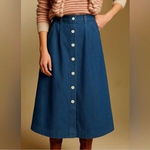 Tronjori Button Down Denim Skirt